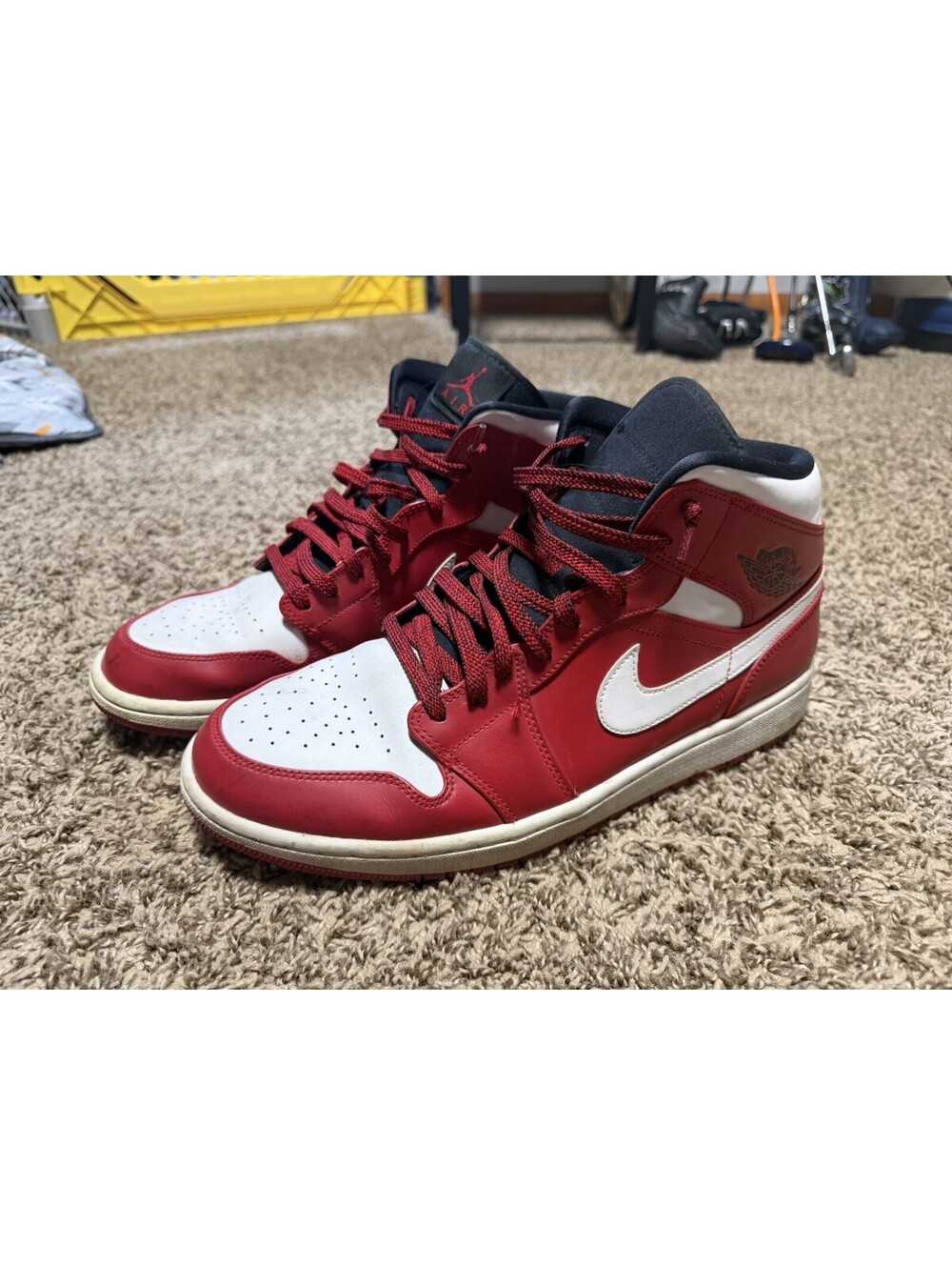 Nike Air Jordan 1 Mid 'Gym Red' Men's Size 12 Gym Red / White 554724-605